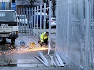 Fence Repair Work at Manchester Trafford